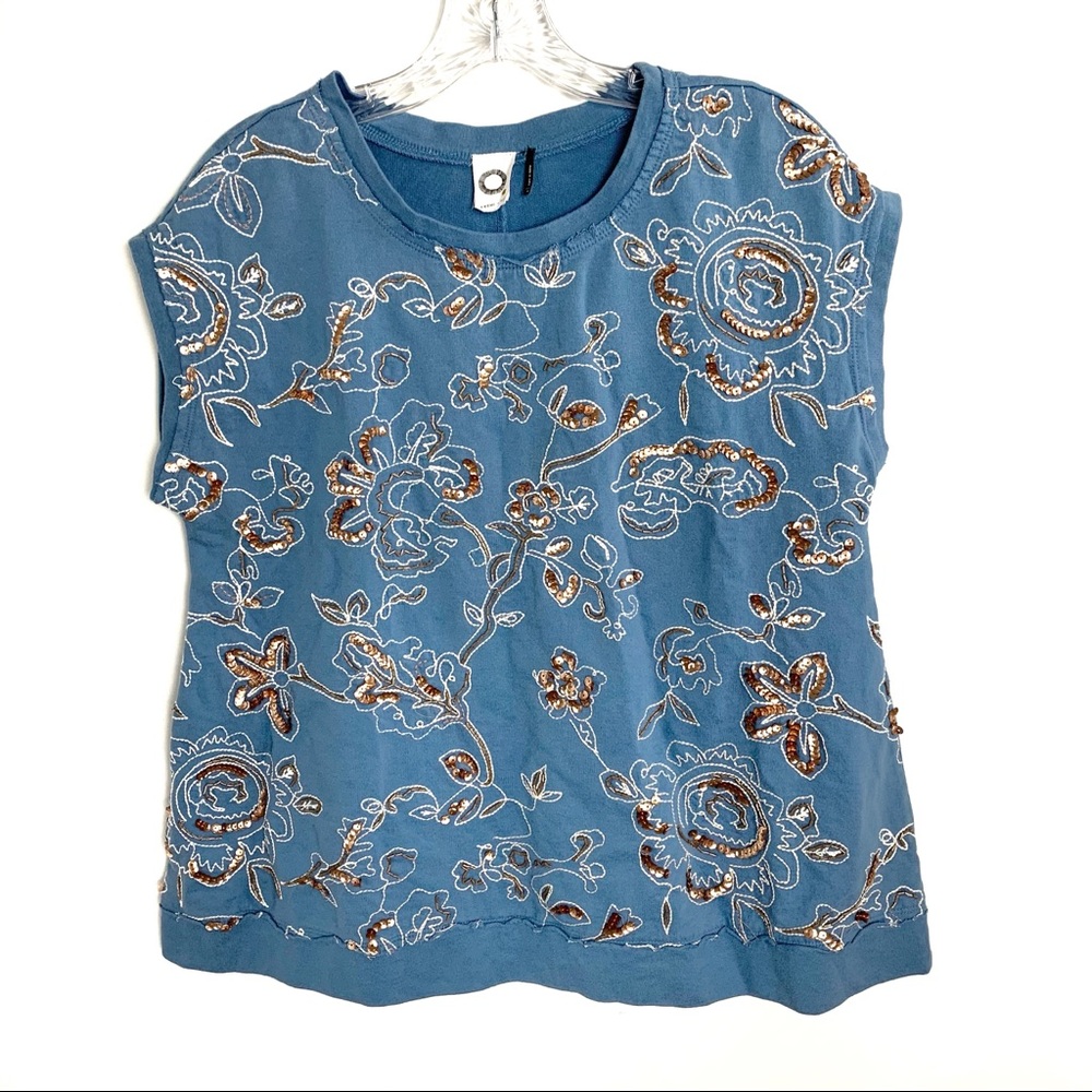 Anthro Akemi + Kin ‘Hildie’ Cap Sleeve Sequin Top